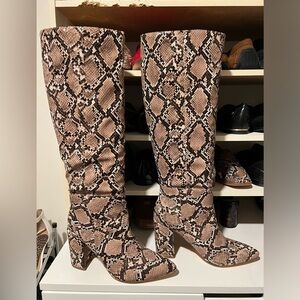 Snakeskin Knee-high boots